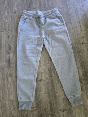 PUMA Gray Embossed Logo Jogger Sweatpants